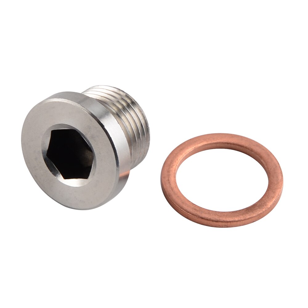 H2CNC M18 x 1.5mm Oxygen o2 Lambda Sensor blanking Plug Cap Stainless Steel Accessories Carbon FOR motorcycles and cars