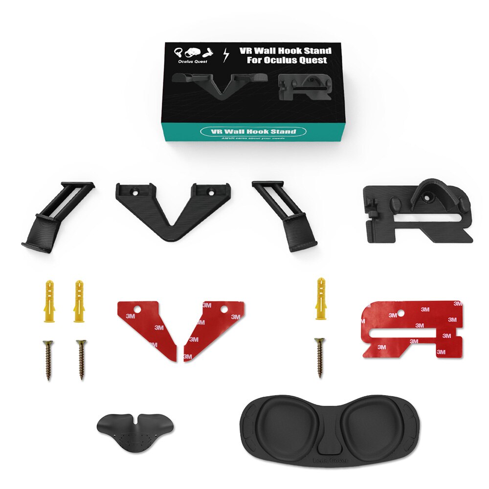 Wall Mount Hook Bracket Holder VR Lens Cover Anti-leakage Nose Pad for Oculus Quest VR Headset and Touch Controllers