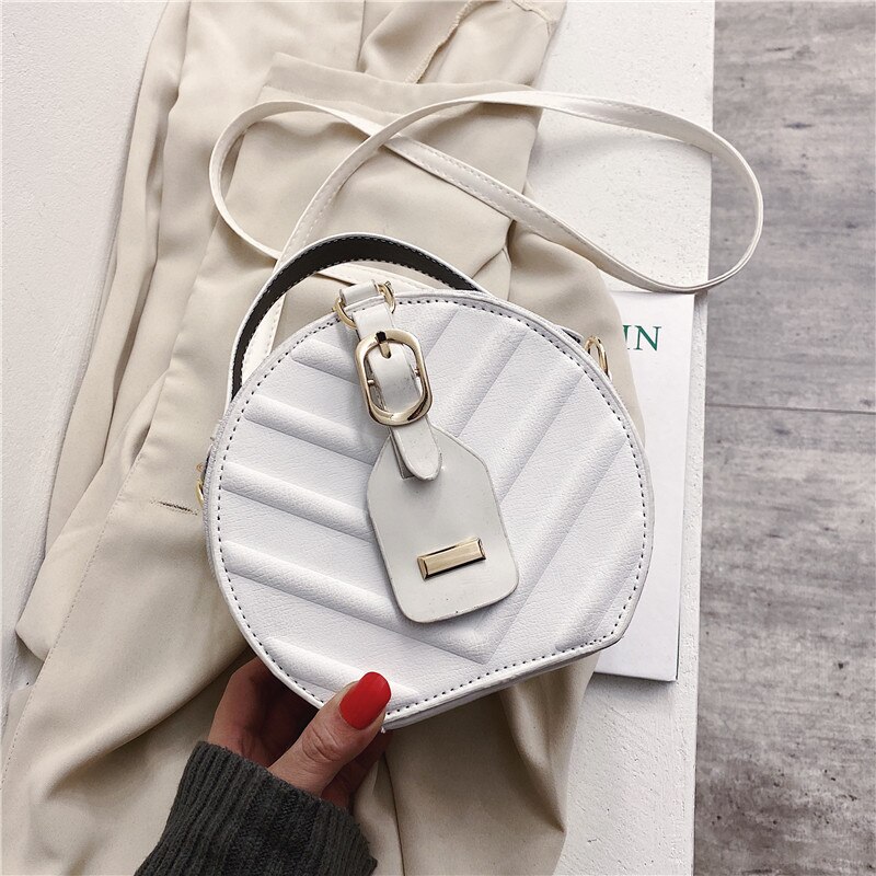 Populaire Tas Vrouwen Disc Zak Harde Cake Handtas Stijl Mode Westerse Stijl Women's Bag Leaf Patroon Schouder tas: White