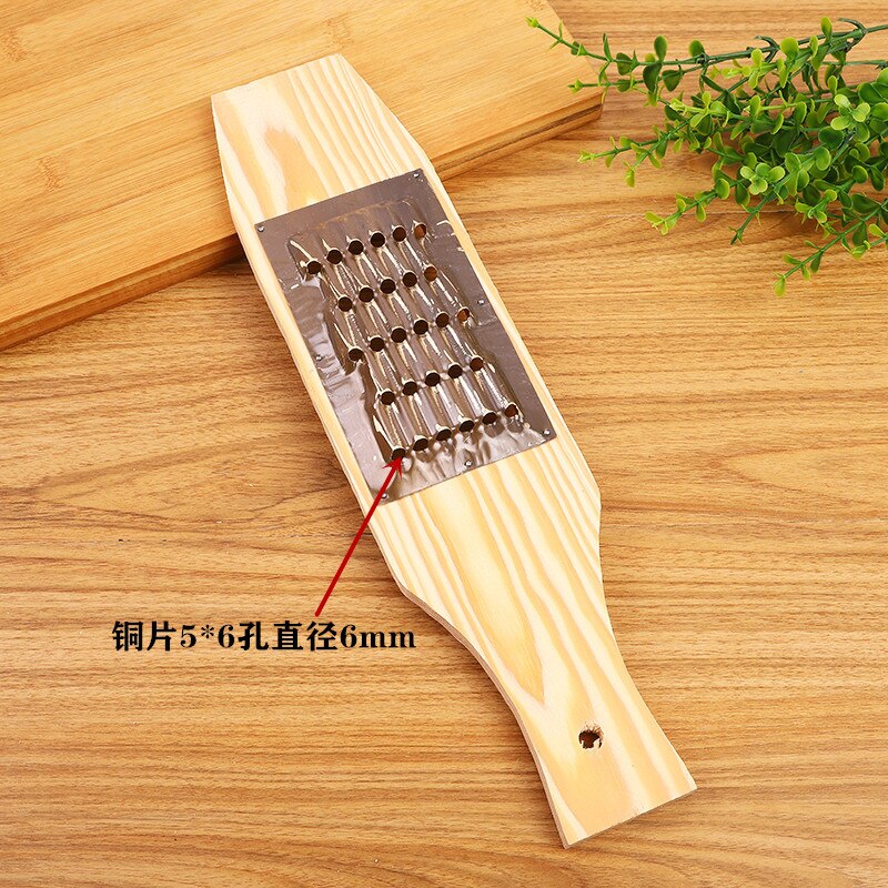 Pure copper plank radish multifunctional vegetable cutter planing old-fashioned wooden grater: hole 6mm