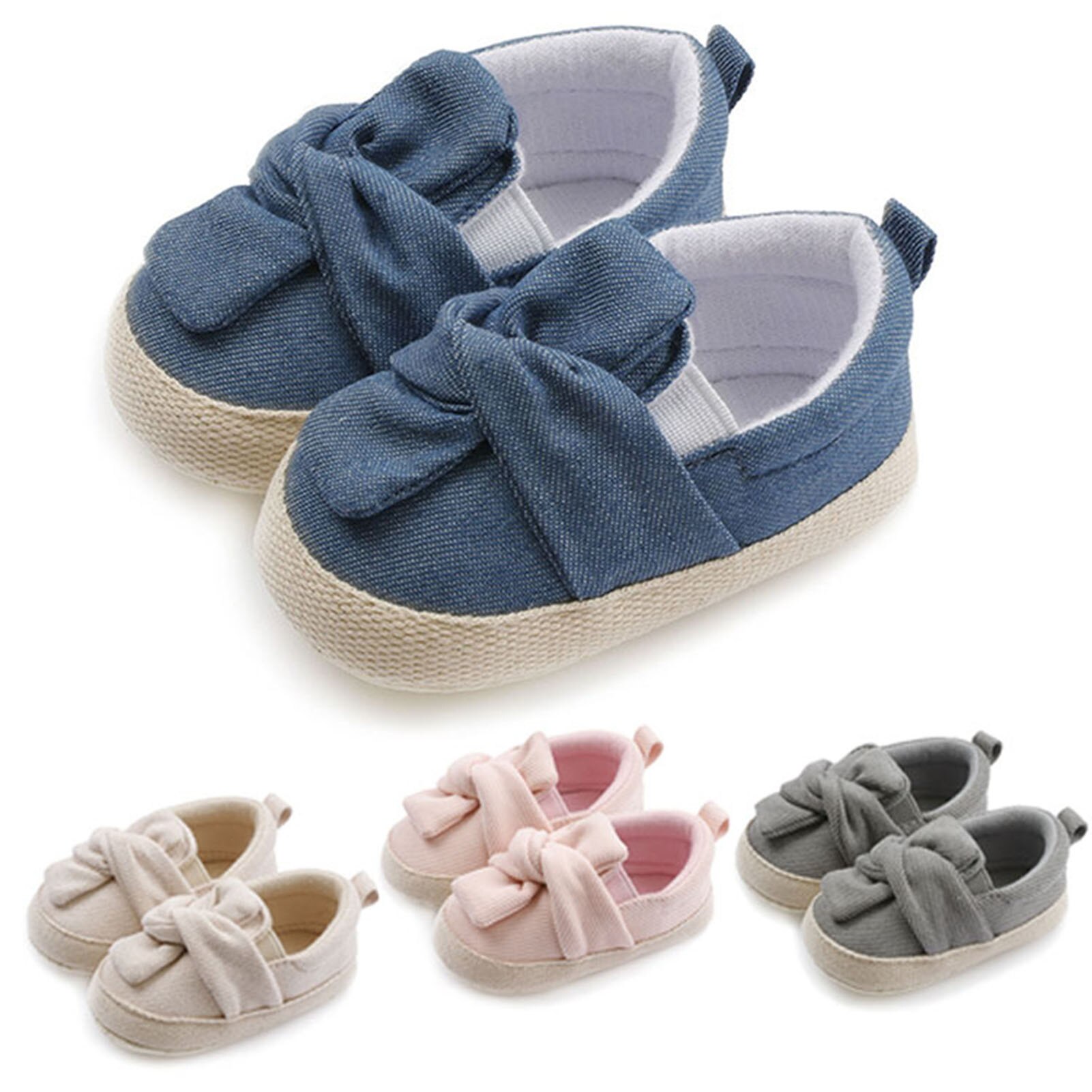 Babies Toddlers Bowknot Breathable Anti-slip Soft Sole Prewalker Flat Shoes
