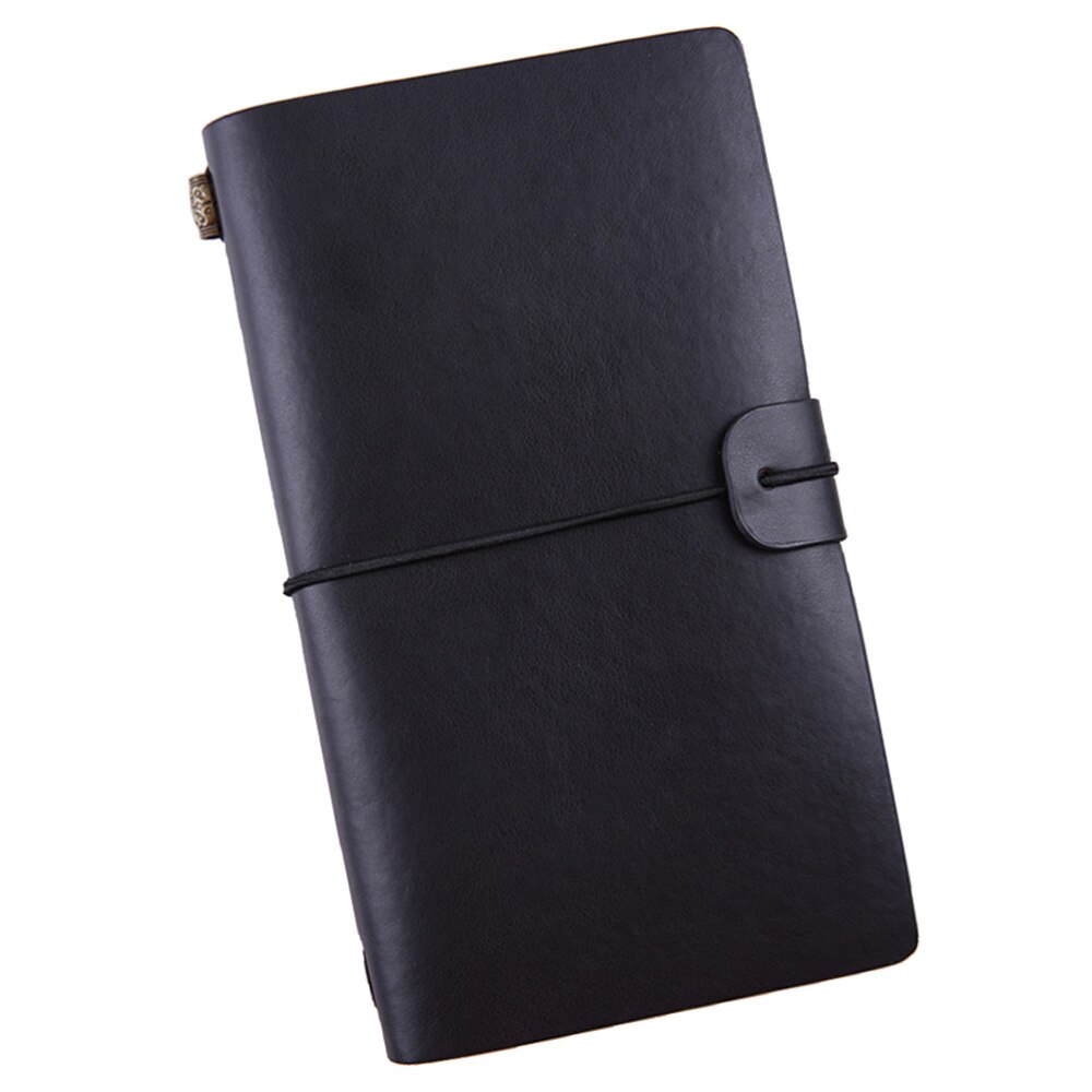 Leather Journal Writing Notebook A6 PU Leather Bound Daily Notepad for Men 76 Pages (Brown): Black