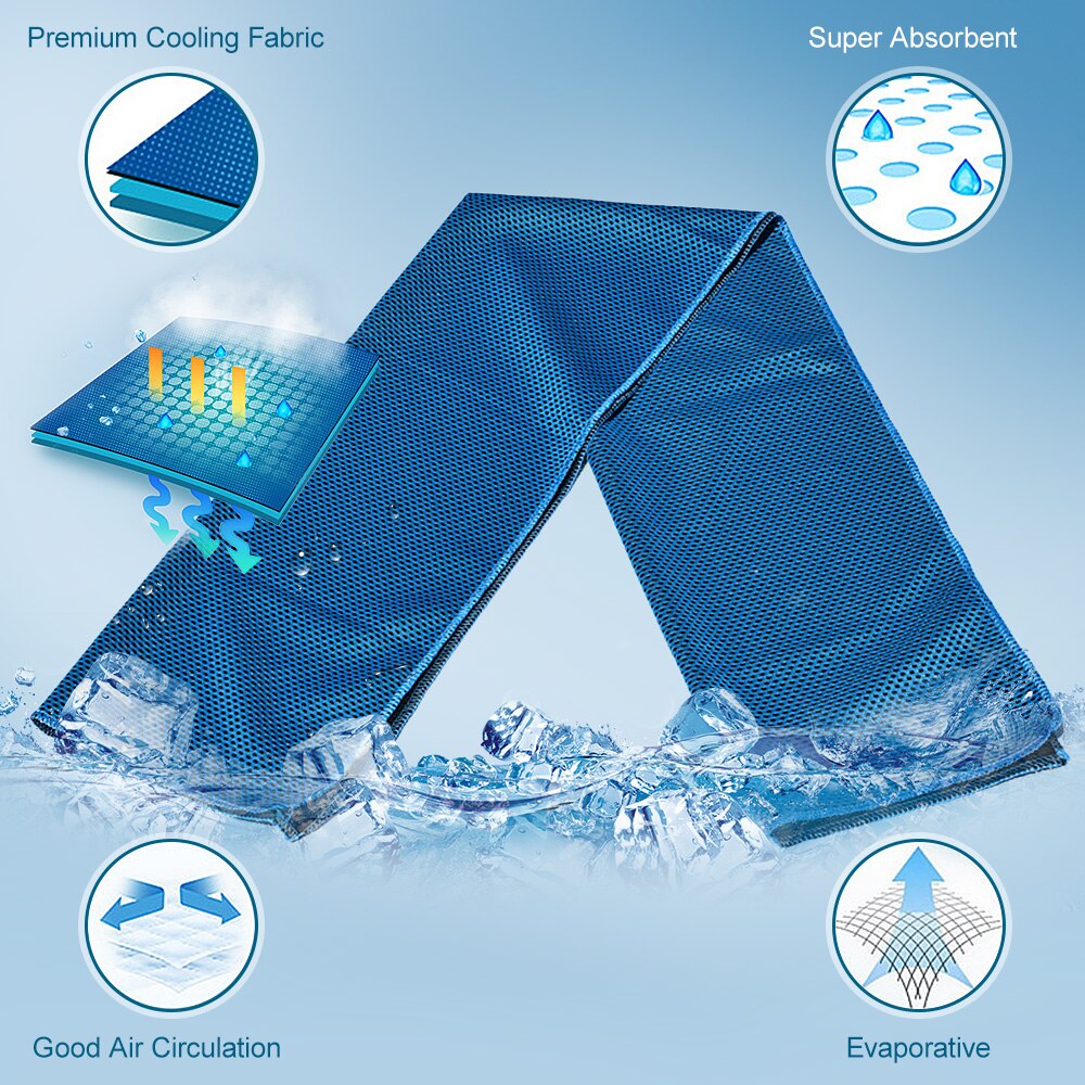 Lot de 4 serviettes refroidissantes, respirantes, absorbant la sueur, pour le Yoga, le Fitness, le Camping, les loisirs