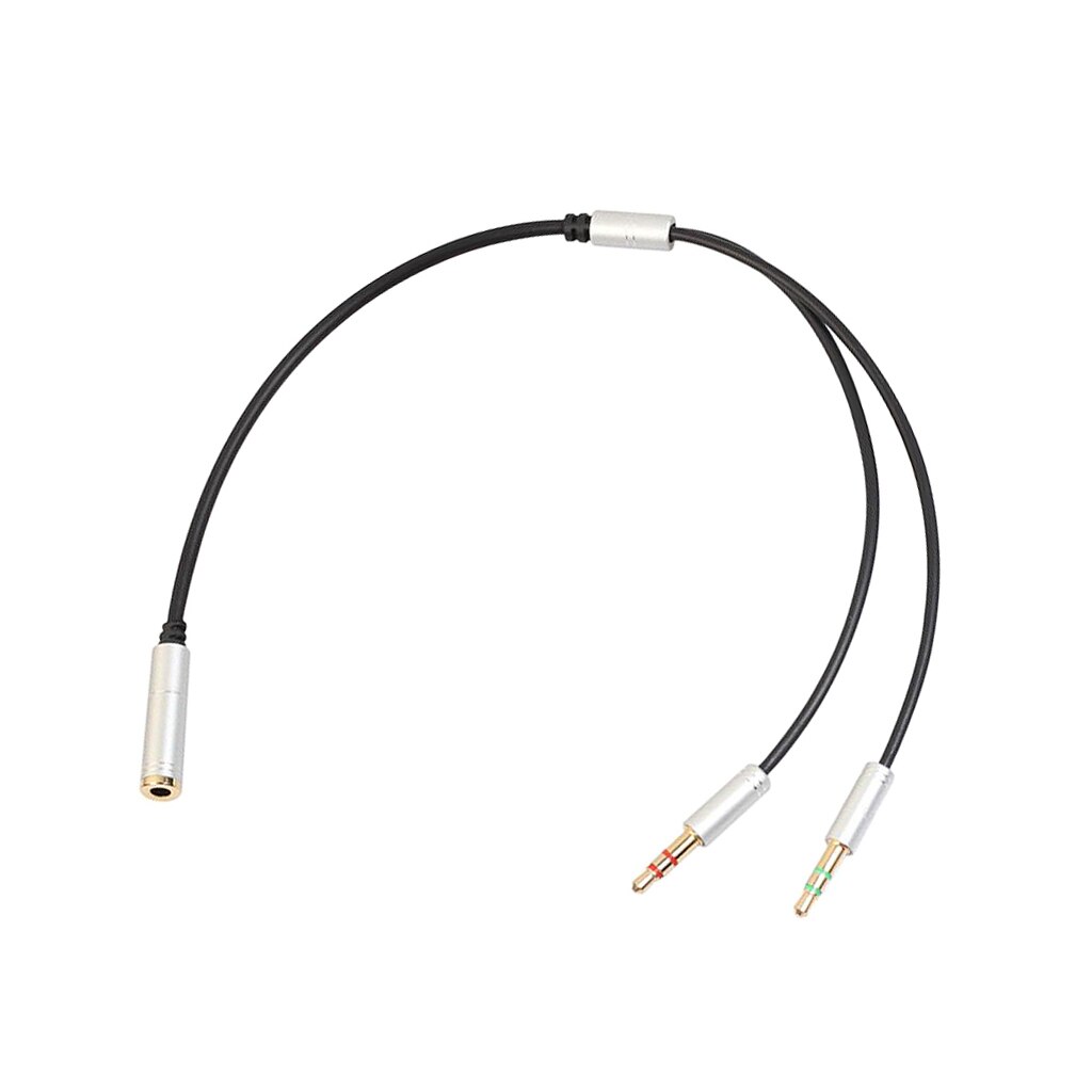3.5mm Stereo Audio Cable Mic Splitter Adapter for PC Smartphone Headphone