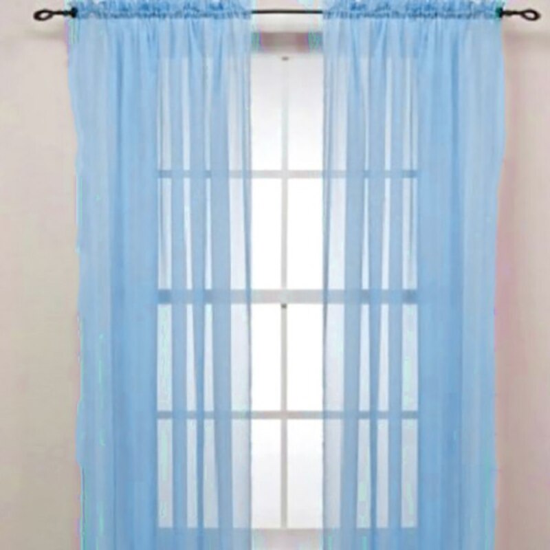 Enfärgad voile skir gardin panel fönstergardiner 100*200cm rosa gula: No16
