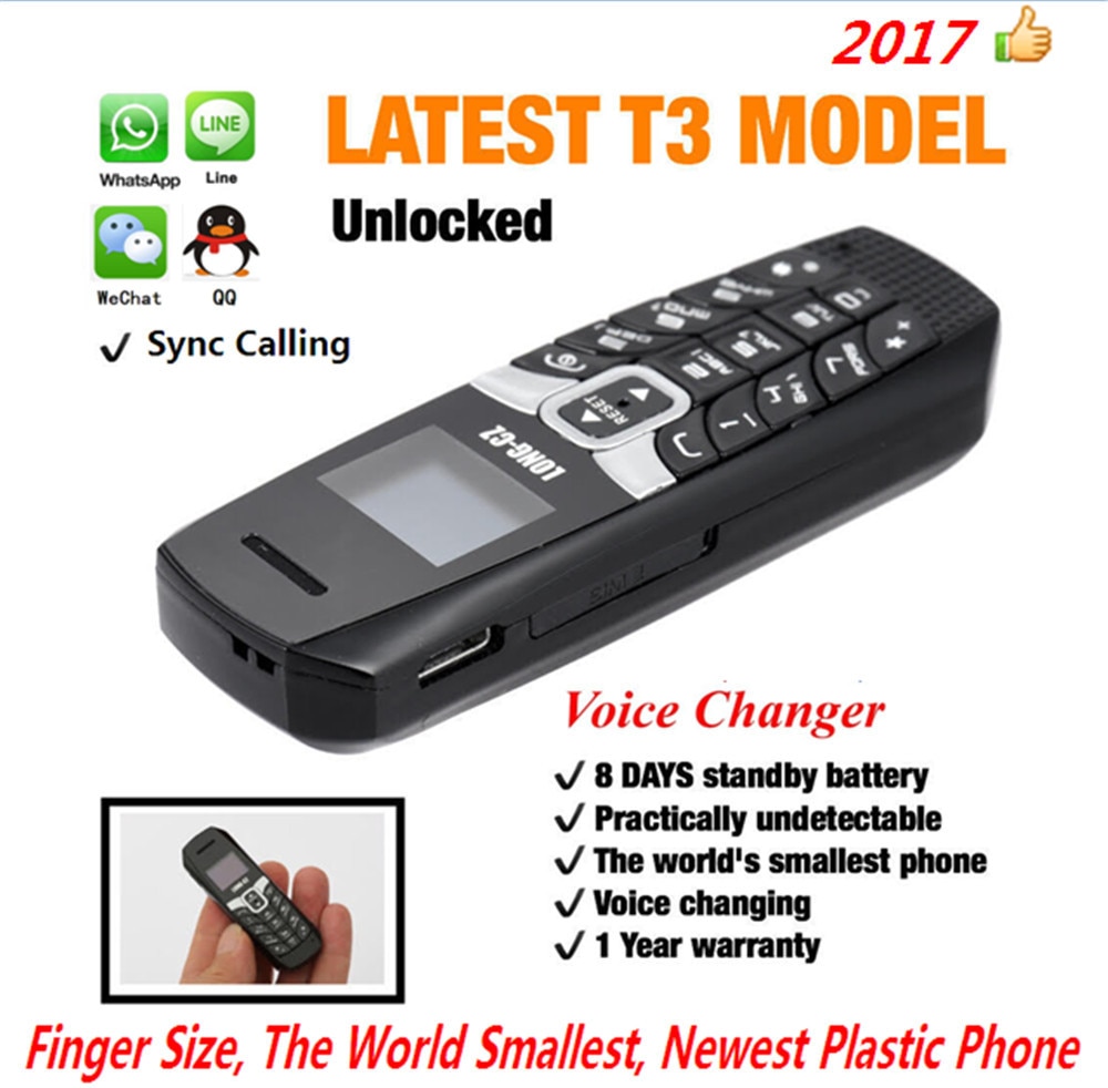 LONG-CZ T3 Mini Mobiele Telefoon Bluetooth 3.0 Dialer Headset Mobiele Phonefm Magic Voice Oortelefoon Mobiele Telefoon Enkele Sim Phoens