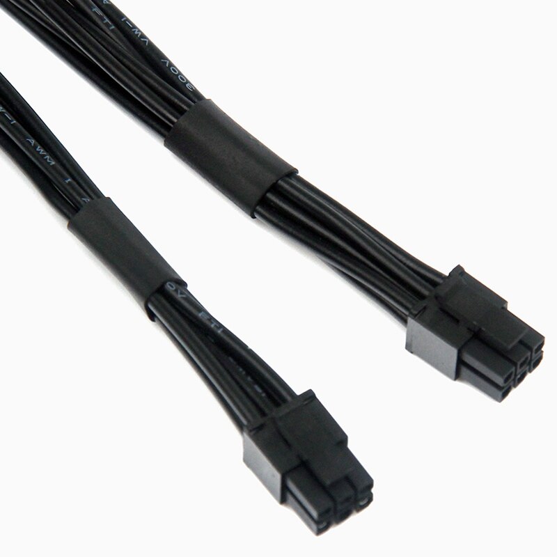 Dubbla mini 6 stift  to 8 stift bild grafikkort strömkabel pci express strömadapter kablar 37cm för pc server