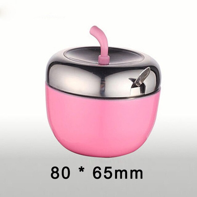 304 Stainless Steel Seasoning Box Jars Apple Shaped Salt Pepper Sugar Can Seasoning Bottle Storage Containers Kitchen Supplies: 1
