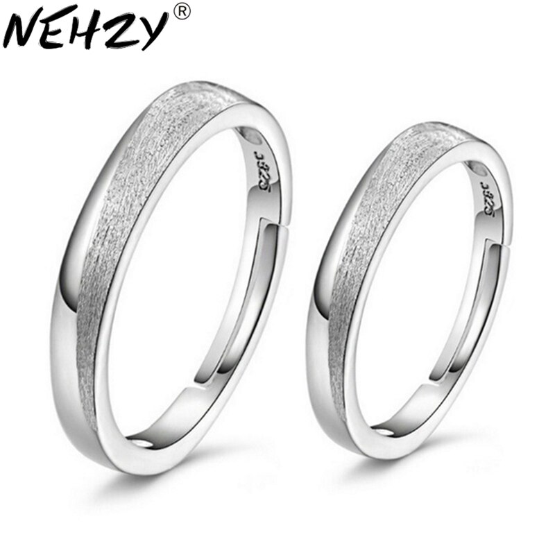 NEHZY Silver opening Lassa frosted couple rings male and female models vintage jewelry jewelry cute