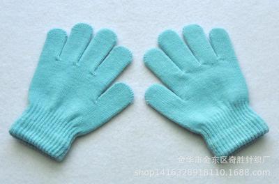 Candy Solid Color Winter Kids Gloves Mittens Children Girls Boys Student Writing Keep Warm Finger Gloves For 7-11 Years Old: sky blue