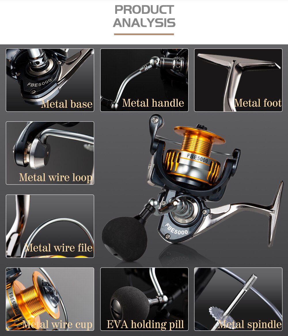 Goture stang combo fiskesett 4000 serie metall spinnende fiskesnelle 1.8m-3.6m teleskopiske fiskestang alt til fiskeutstyr