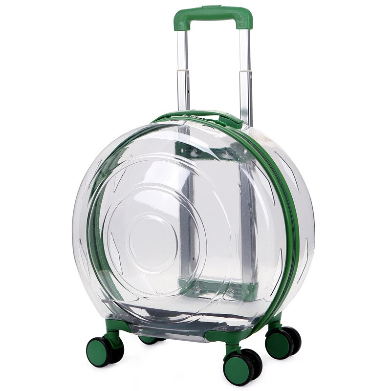 Carrito portátil de gran capacidad para gato, caja de burbujas para cachorro, Chihuahua, jaula para perros y gatos pequeños, bolsa de transporte, Maleta: Transparent 2