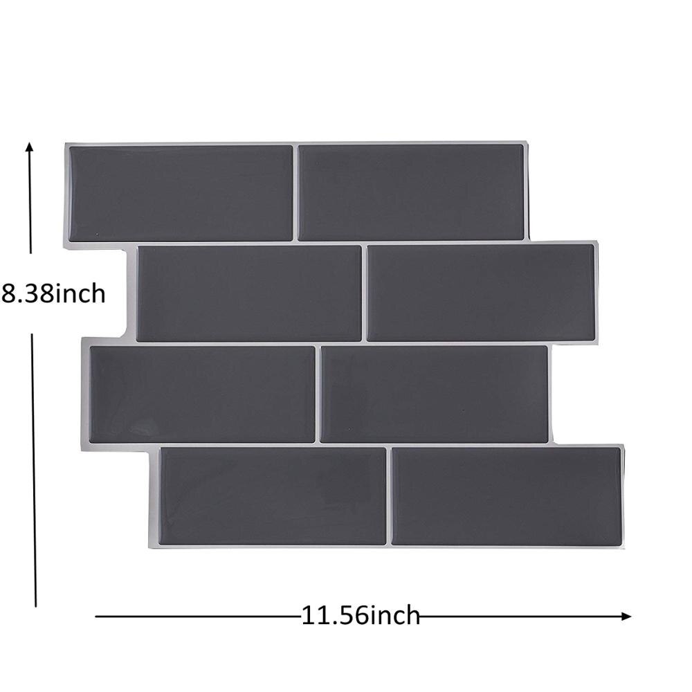 3D Self Adhesive Mosaic Wall Tiles Kitchen And Bathroom Backsplash Peel and Stick Wall Sticker Blue Subwy Wall Tile Sticker: Blue