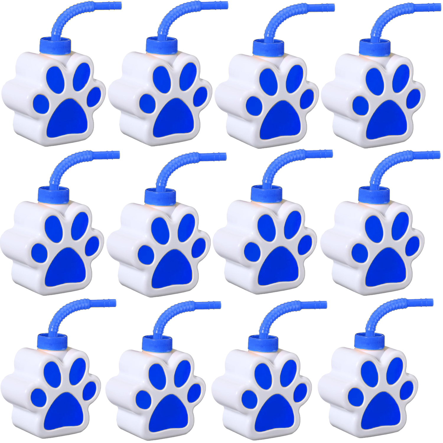 12 Pcs 10 oz Dog Paw Cups with Straw and Lid Dog Themed Party Supplies, Drinking Cup for Birthday Puppy Party Favors Decoration: VIOLET/紫罗兰
