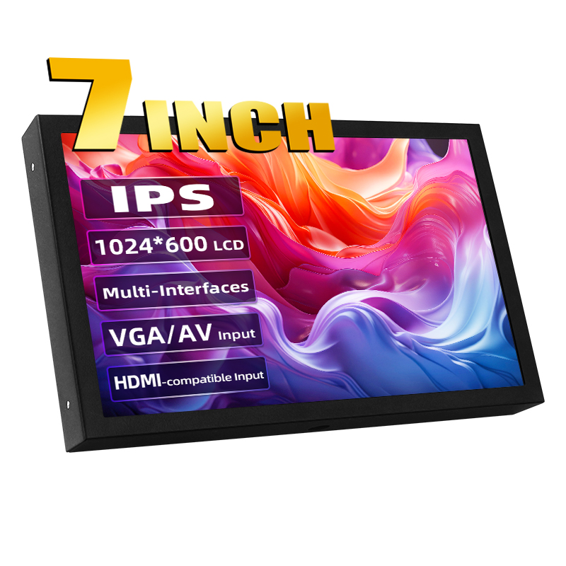 Pantalla portátil de 7 pulgadas IPS 1024x600 LCD compatible con HDMI VGA AV entrada DC tipo C alimentación para PC portátil cámara TV Box pantalla de DVD