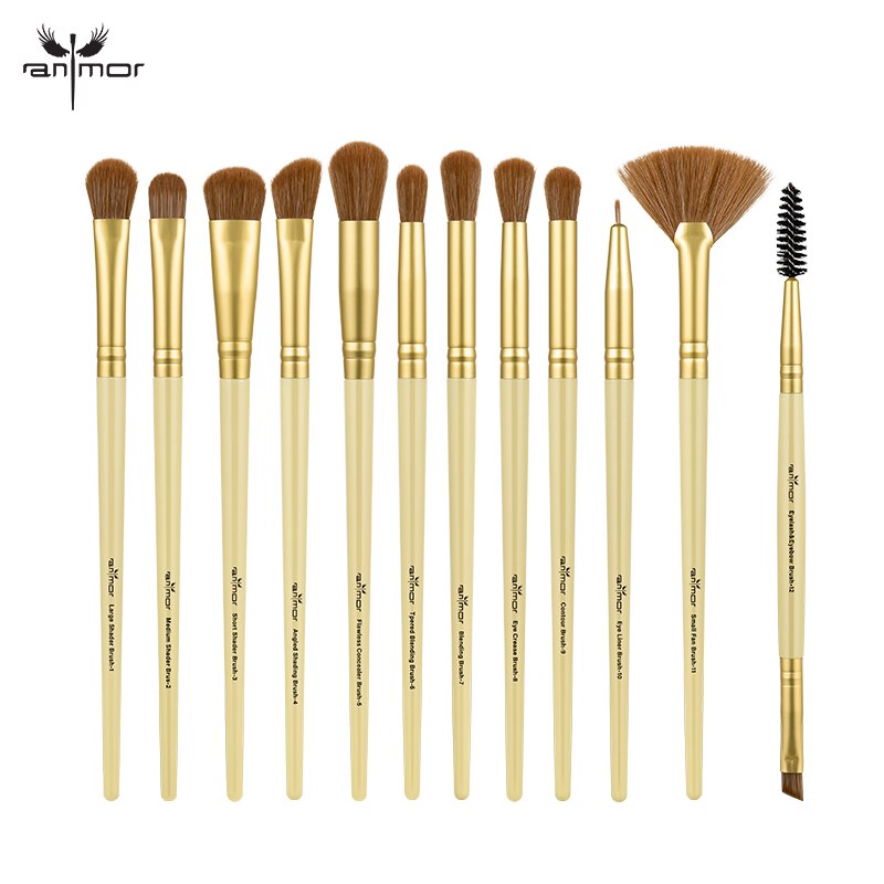 Anmor Make-Up Kwasten Set 3-12 Stks/partij Oogschaduw Blending Eyeliner Wimper Wenkbrauw Make Up Kwasten Professionele Oogschaduw Borstel: Makeup Brush 8612-Y