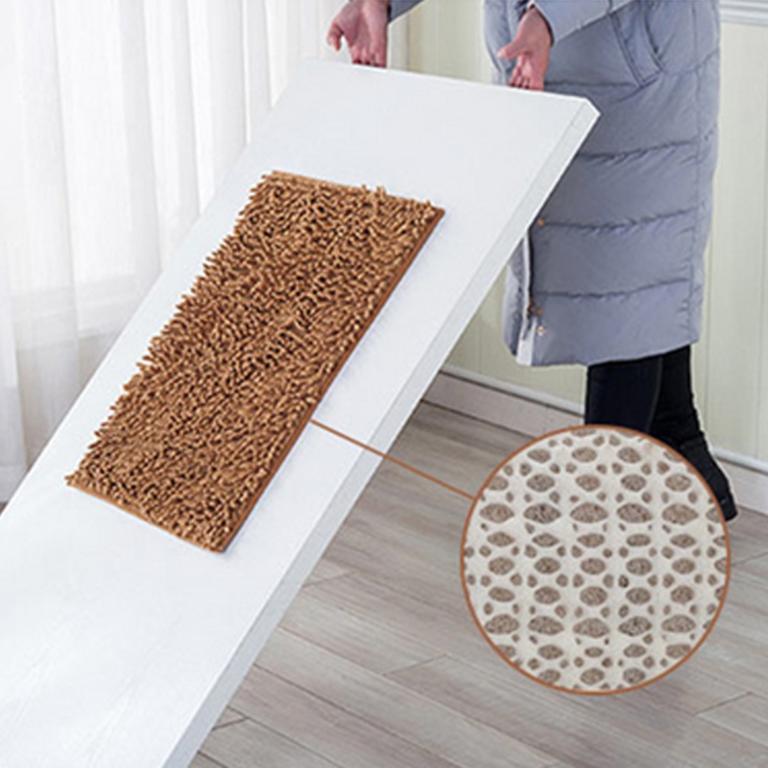 NewBath Mat Bathroom Carpet Bathroom Mat For Toilet Bathroom Rug Toilet Mat Tub Rug Anti-slipping Absorbent Soft Chenille