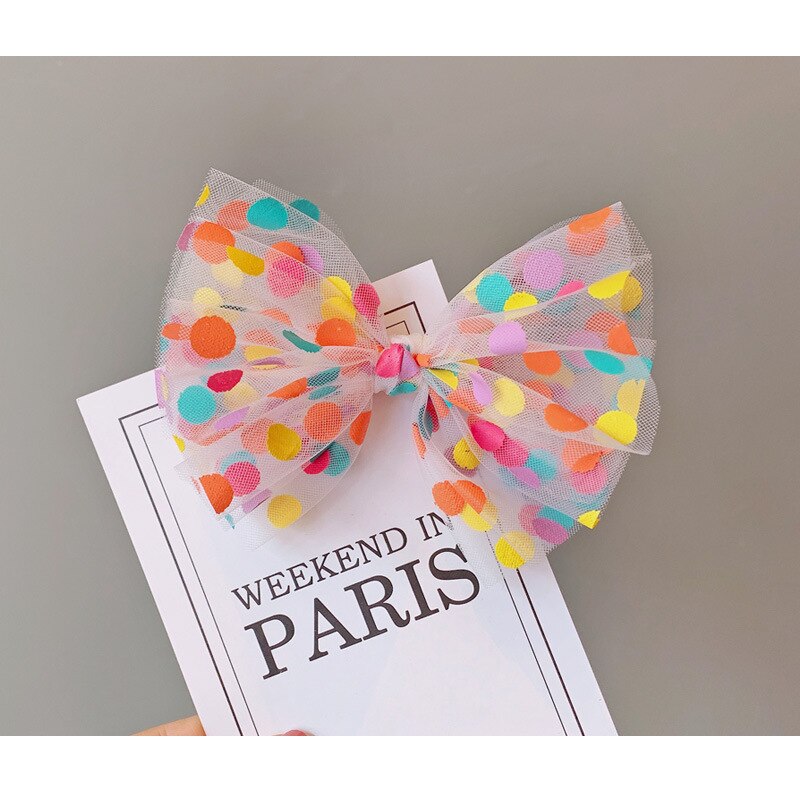 Laço grande bowknot princesa hairpin bebê menina moda bonito beleza grampo de cabelo criança garoto glitter dot barrette headwear