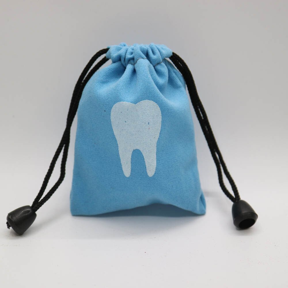 10pcs Dental clinic Deciduous teeth storage bag baby primary teeth case milk teeth bag The tooth fairy bag size 7*9cm