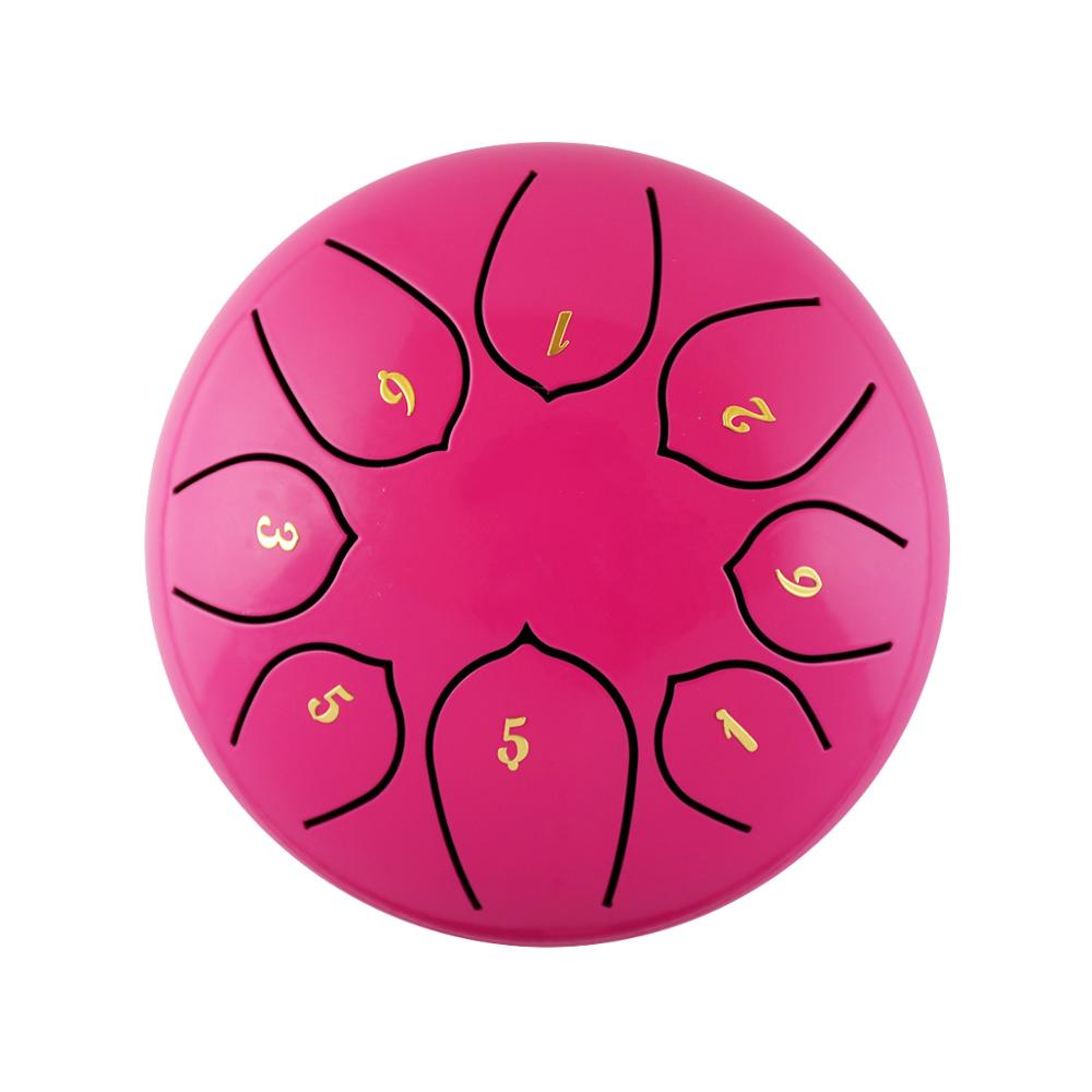 Magic music Steel Tongue Drum 8 Notes 6 inches Percussion Instrument Handpan Drum with Bag, Music Book, Mallets, Finger Picks