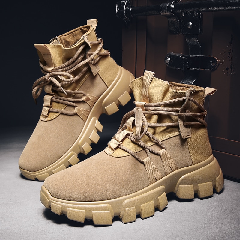 Bigfirse herr casual high top boots snörning herr skor korta boots herr sneakers lätta trend skor vår/höst