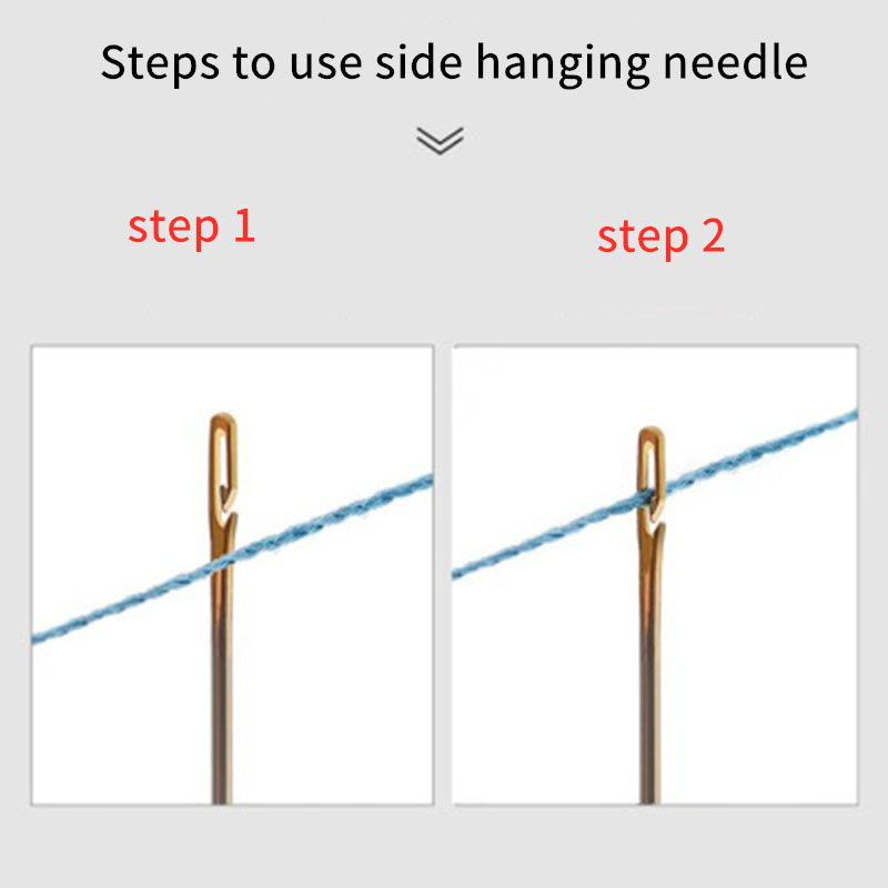 12pcs Self-Threading Sewing Needles Stainless Steel Quick Automatic Threading Needle Stitching Pins DIY Punch Needle Threader