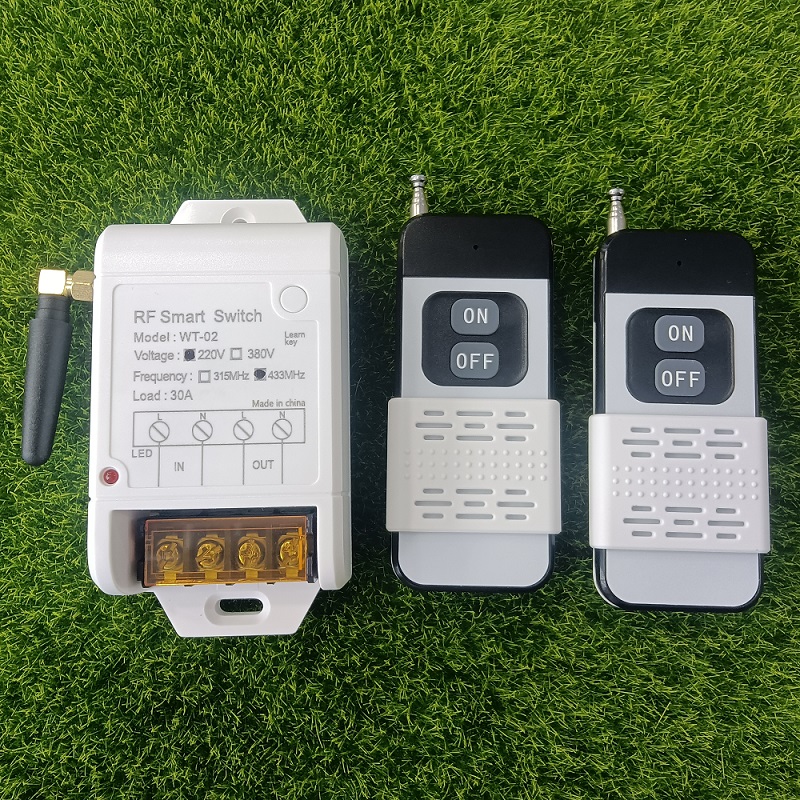 500m Industrial AC 220V 380V 1CH 30A Wireless Remote Control Switch Receiver + Transmitter For Water Pump LED Light Garage Door: PURPLE