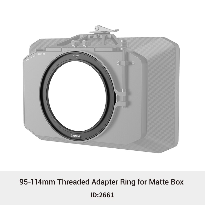 SmallRig Lightweight Clamp-On Matte Box for Mirrorless DSLR Cameras with Carbon Fiber Top Flag and 67/ 72/77/82/114mm Lens 2660: Adapter Ring