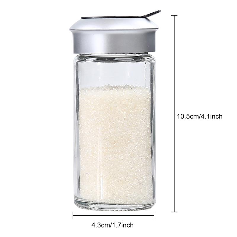 10 stk gjennomsiktig glass kjøkkenutstyr krydder pepper shaker krydderkrukke roterende deksel krydderkanne salt sukkerflaske
