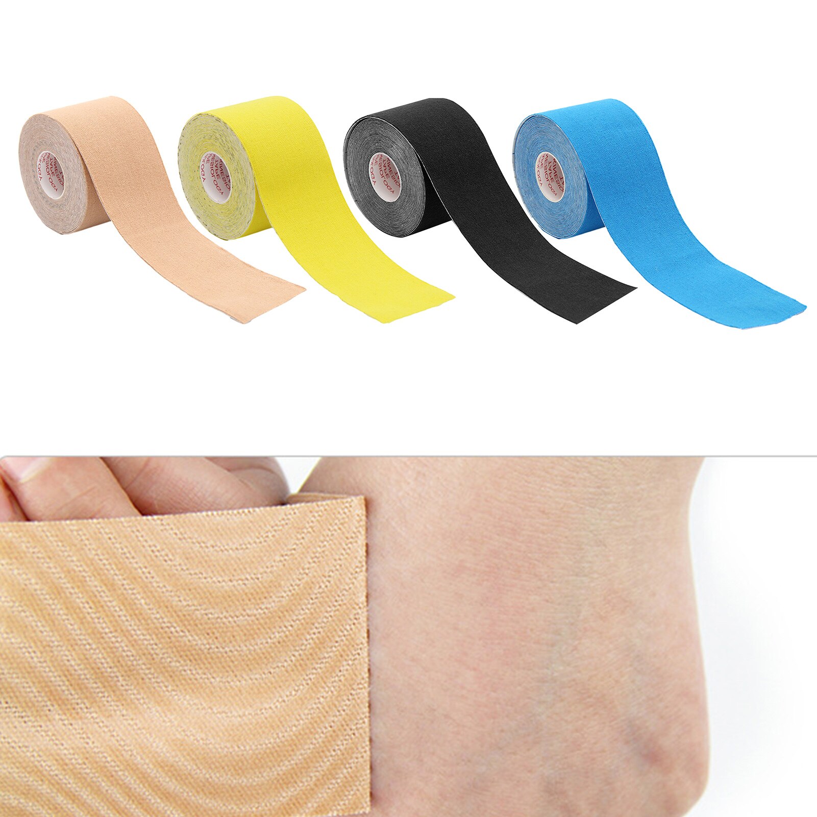Een Stuk Kinesiologie Tape Spier Bandage Sport Katoen Elastische Lijm Strain Injury Tape Knie Spierpijn Relief Bandages