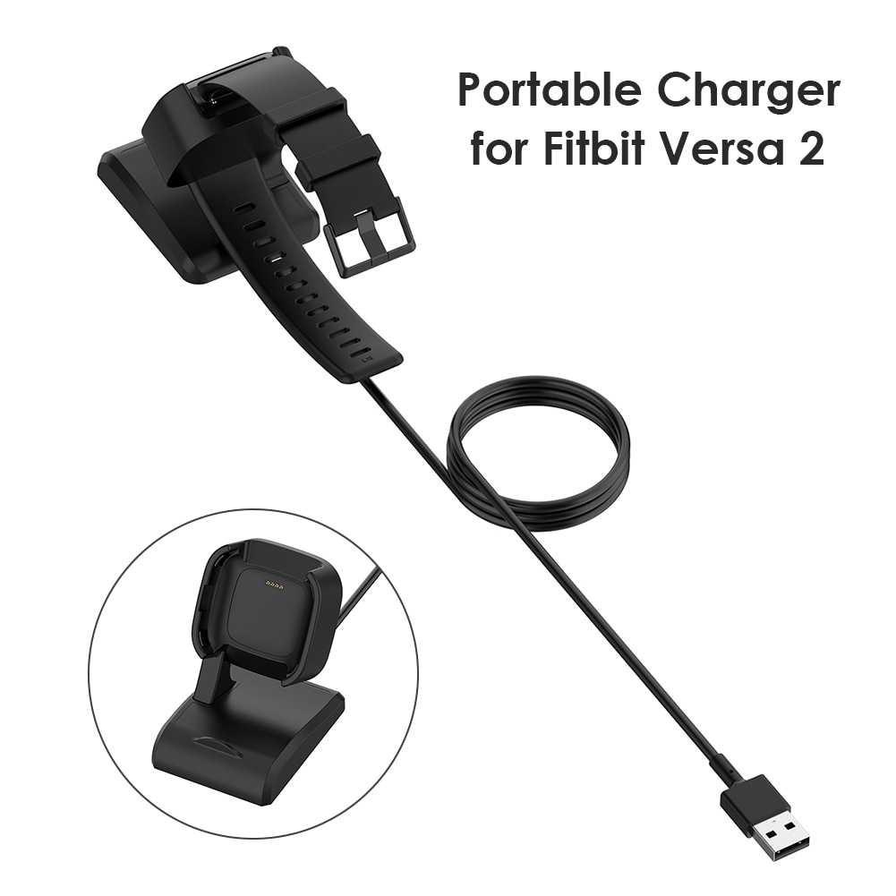 USB Fast Charger Dock Stand Cable Charging Cradle Watch Comfortable Element for Fitbit Versa 2 Smart Watch