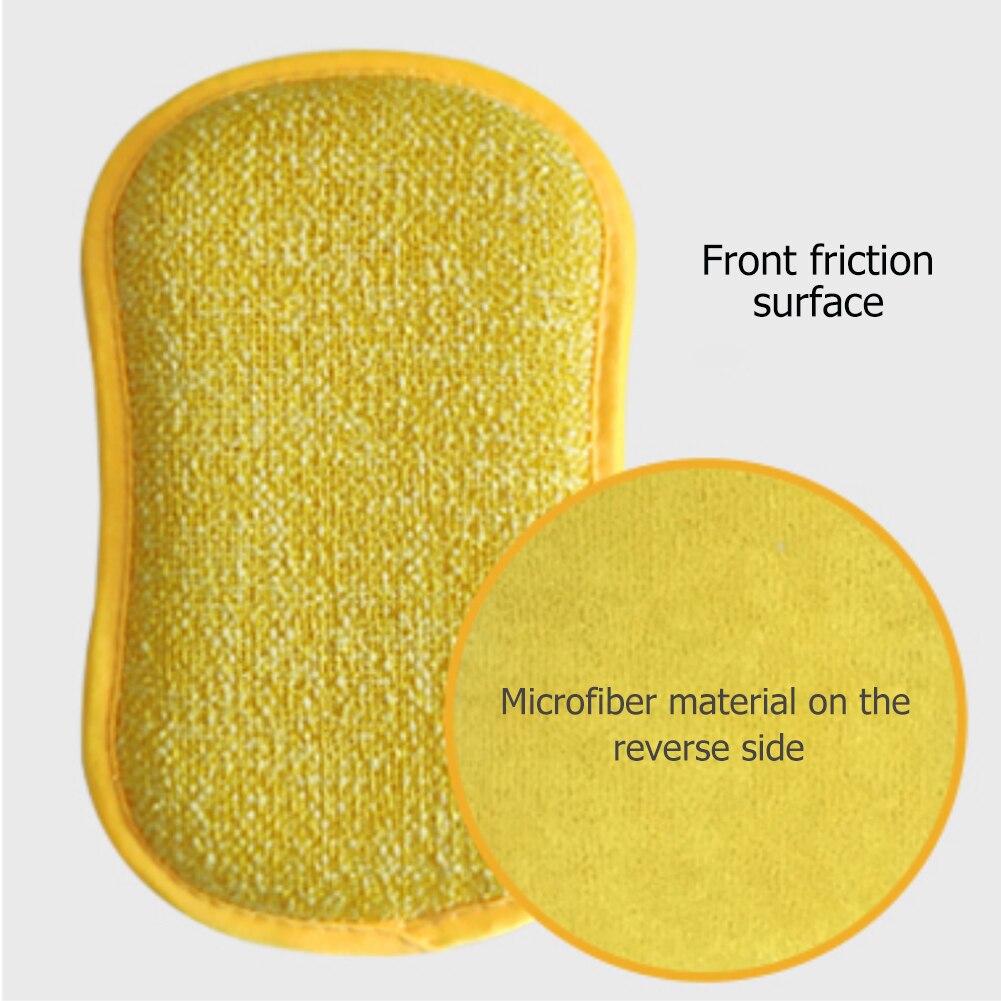 5Pcs Kitchen Sponge Cleaning Cloth Super Absorbent Microfiber Nonstick Oil Scouring Pad for Glass Window Dish Sink Wiping Rags