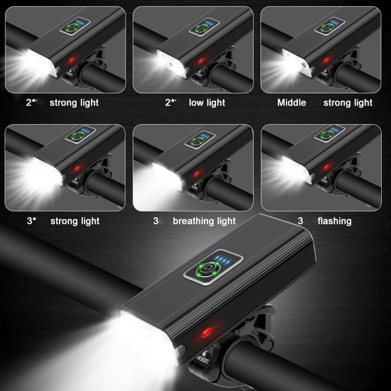 Linterna de ciclismo para bicicleta, luces para bicicleta, luz LED frontal y trasera recargable, iluminación para bicicleta de montaña
