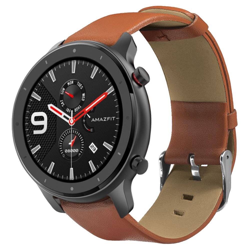 Amazfit 47mm GTR Universele Vervanging Lederen Horloge Armband Band 22mm Band voor Xiaomi Huami Amazfit GTR: Brown