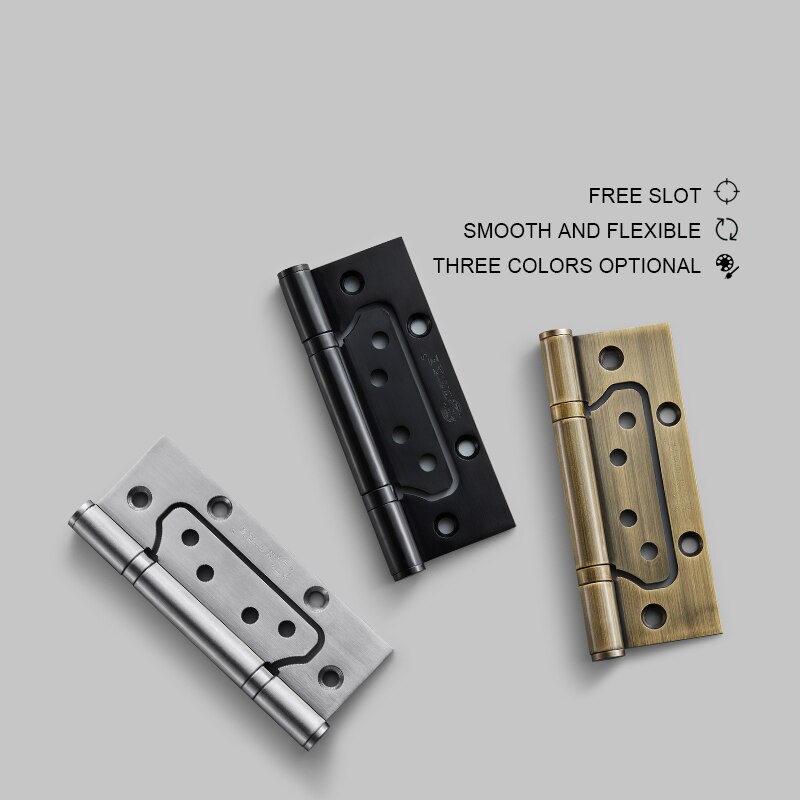 5 Inch/ Hinges Wood Door Hinges Gate Hinges Stainless Steel Black Mute Bearing Hinges Hardware