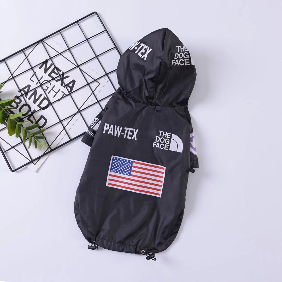 Manteau imperméable pour chien bouledogue français, vêtement à capuche respirant pour animaux de compagnie, chiot: Black / 3XL