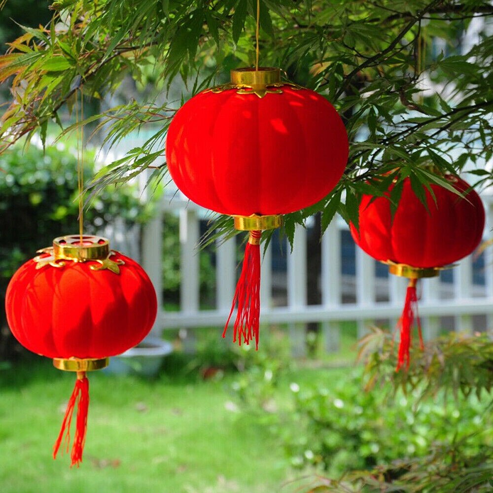 Small Red Chinese Mini Lanterns 30 Pieces Pack Year Festival Wedding Decor Plastic Lanterns Decoration Style