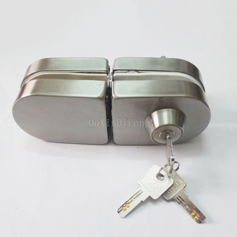 Sliding Central Glass Door Lock,stainless steel,No need to open holes,Bidirectional unlock,Frameless glass door CP397