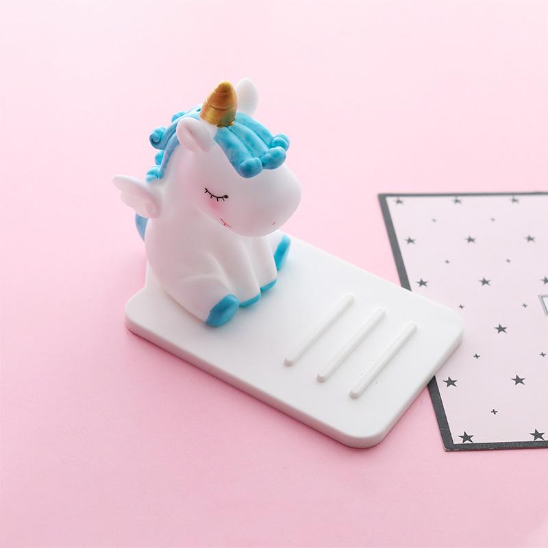 Cute Universal Phone Holder Cell Phone Mount Cartoon Phone Stand Smartphone Bracket for iphone holder: Sky Blue