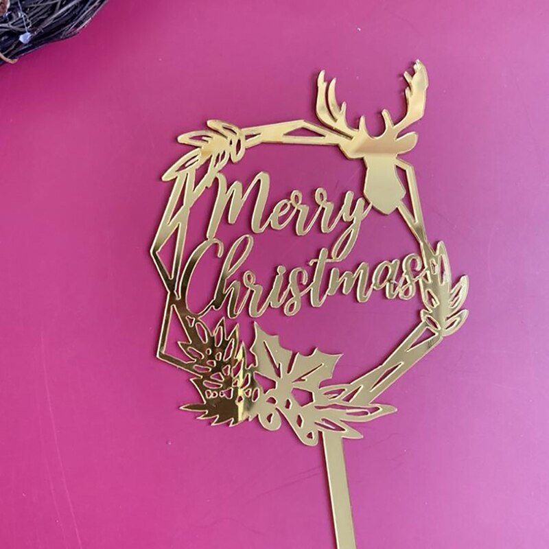 ! Merry Christmas Acrylic Cake Topper Snowman Letters Acrylic Cupcake Topper For Xmas Party Christmas Cake Decorations: 08