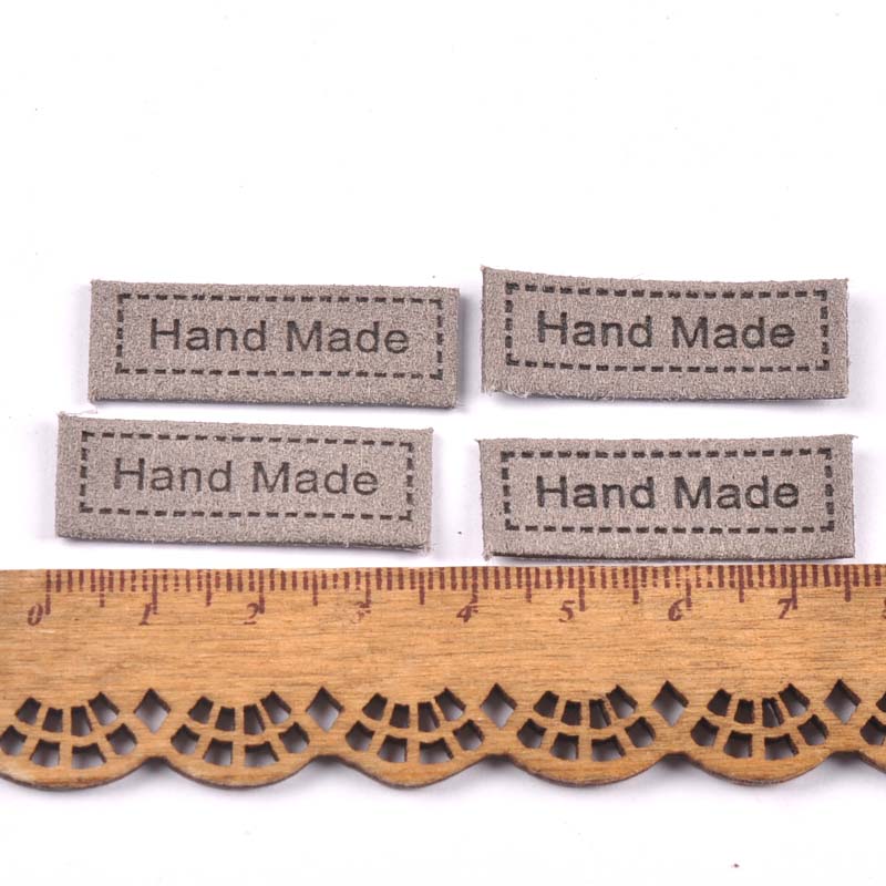 Etiquetas en relieve de franela para accesorios de costura, etiquetas para bolsas de ropa, cuidado de ropa, suministros de manualidades hechas a mano, 12x35mm, 20 Uds.: 5