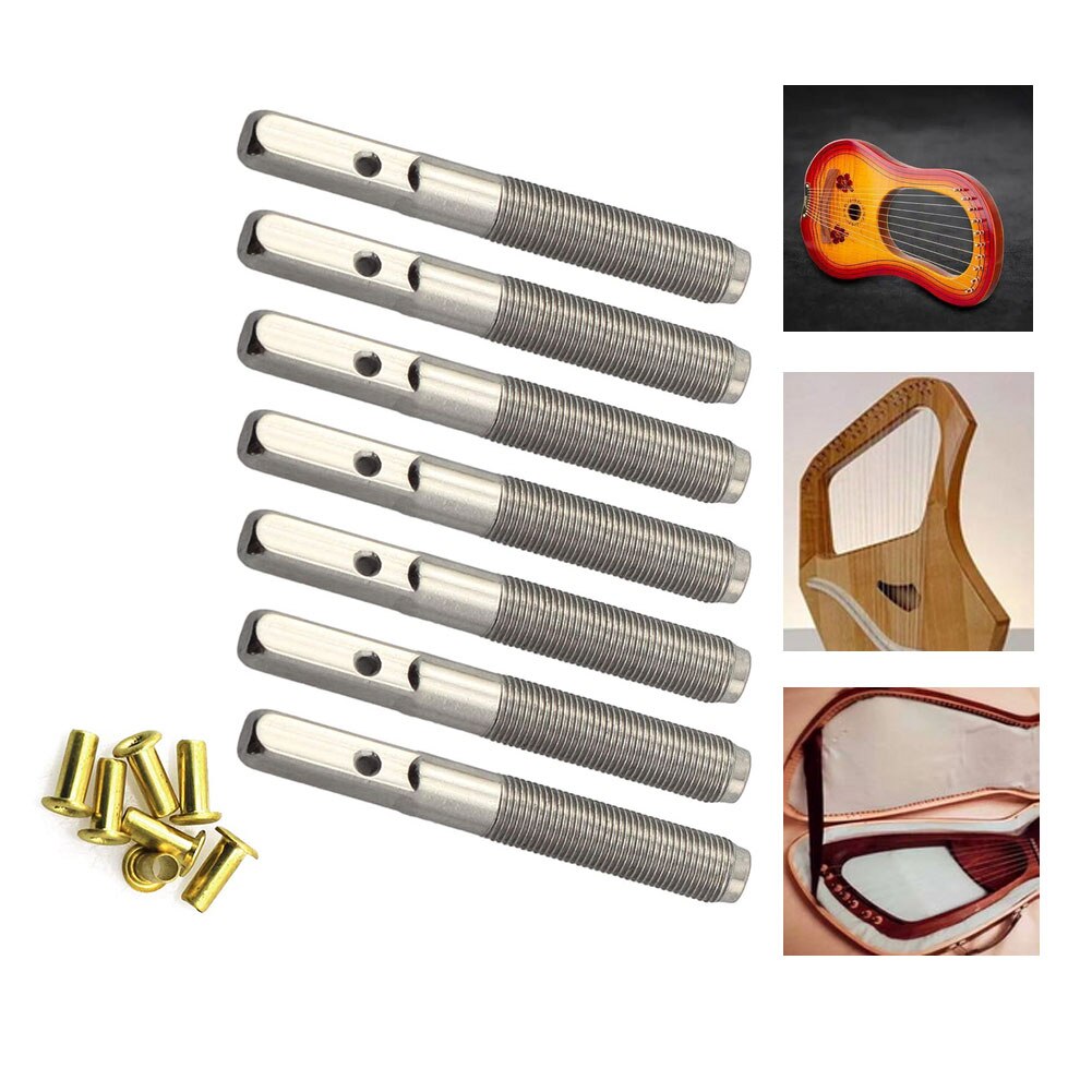Tuning Pinnen Met L-Vorm Stemsleutel Voor Lier Harp Snaren Primitieve Snaarinstrumenten Zilveren Harp Snaren Harp Tuning pins