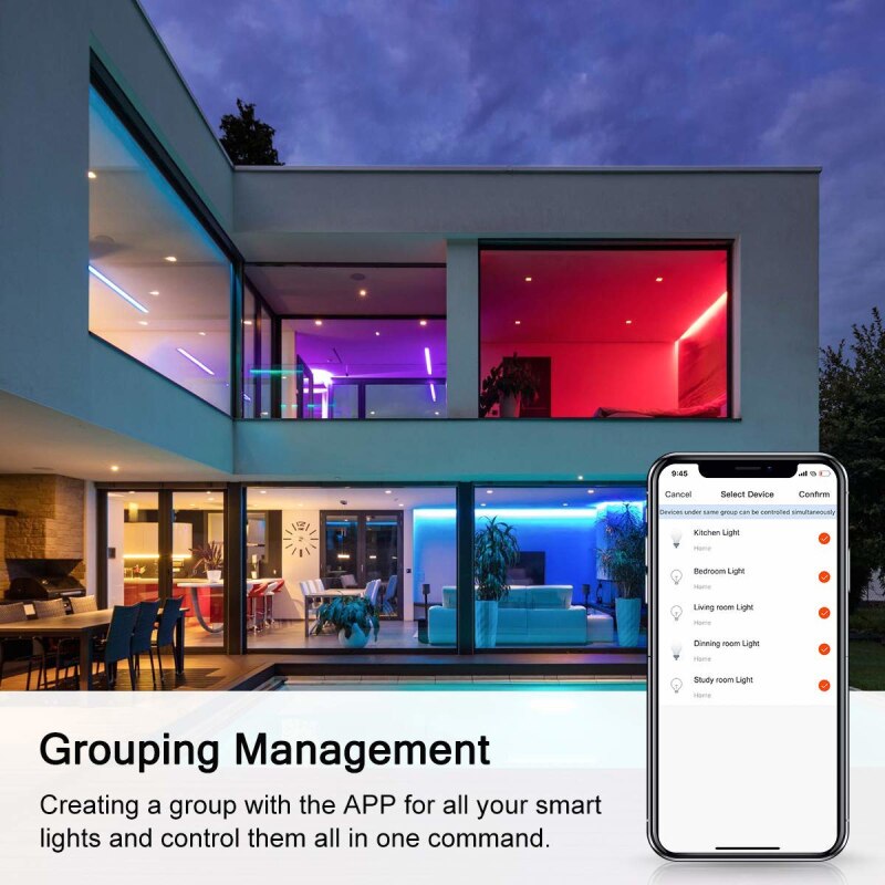 Foco de luz LED inteligente Gu10, Wifi, 220-240V, aplicación eWeLink, 4W, RGB + CCT, Control por voz, funciona con Alexa y Google Home