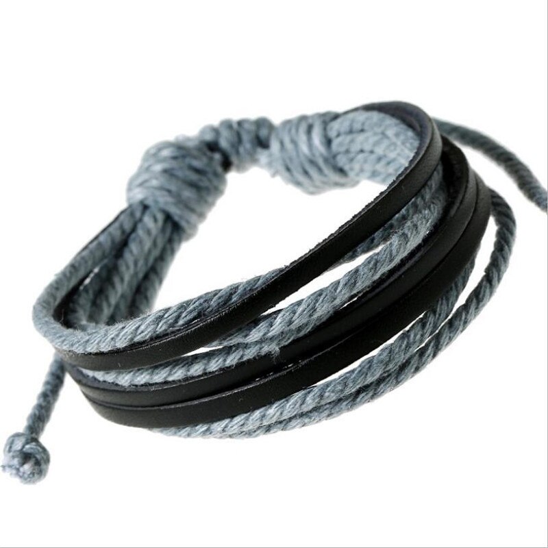 Boheme håndvævet læder armbånd retro mænd og kvinder vilde flerlags armbånd punk stil personlighed armbånd navn armbånd: B1120-8