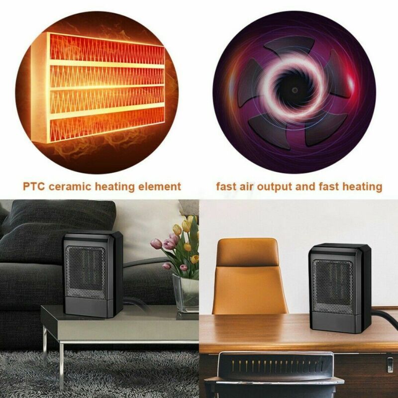 500W Mini Tragbare Keramik Heizung Elektrische Kühler Heißer Fan Hause Winter Wärmer für Innen Heizung Camping Einstellbare Thermostat