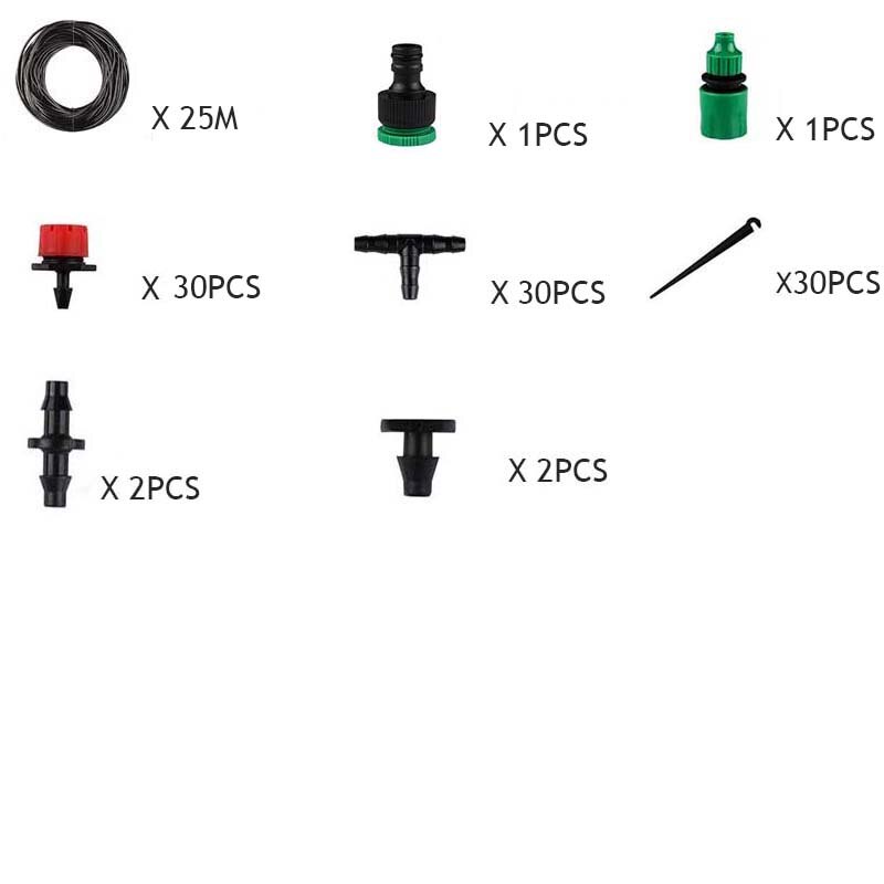 Automatisk elektronisk lcd-skærm sprinkler controller udendørs have timer automatisk vanding enhed vandingssystem yard værktøj: 25m drypvanding