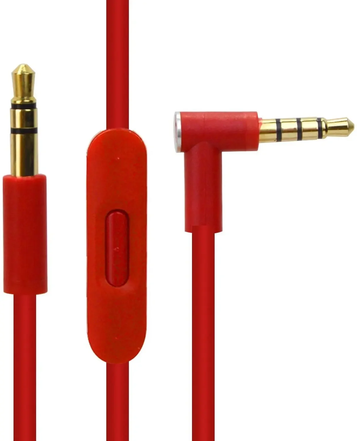 Cable de audio de repuesto con micrófono en línea y control para auriculares Beats by Dr Dre Solo/Studio/Pro/Detox: Rojo
