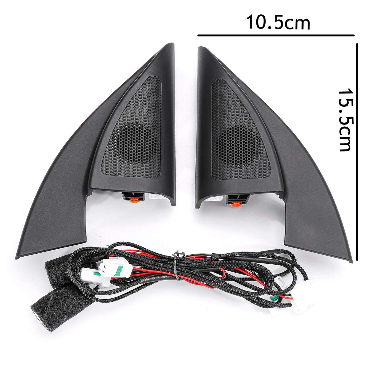 2pcs Black Front Triangle Head Tweeter Speaker with Wire Car tweeter audio trumpet speakers tweeter For kia RIO K2