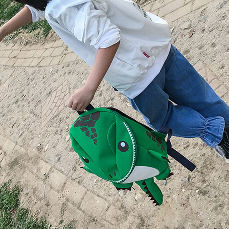 3D Dinosaur Backpack Boy Children Backpack Children Kindergarten Small Bag Girl Animal Schoolbag Back Green