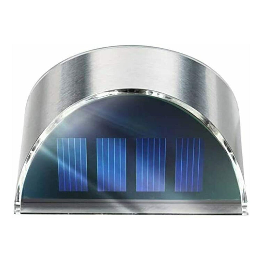 2/4Pcs Led Zonne-energie Rvs Hek Verlichting Muur Stap Patio Tuin Landschap Stap Stair Dekverlichting balkon Hek Sola